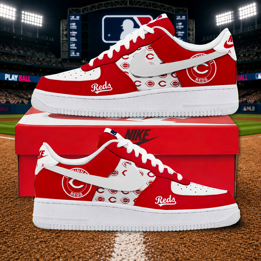 LIMITED EDITION - NEW CUSTOMIZED MLB05 CRS CINCINNATI REDS AF1 SHOES