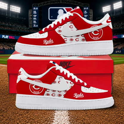 LIMITED EDITION - NEW CUSTOMIZED MLB05 CRS CINCINNATI REDS AF1 SHOES