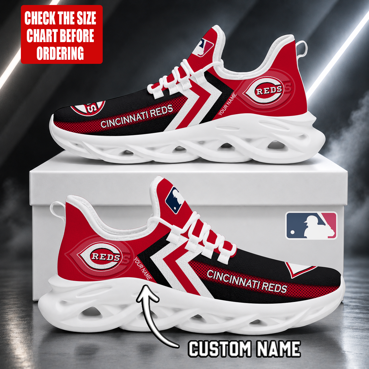 LIMITED EDITION - NEW CUSTOMIZED MLB05 CRS CINCINNATI REDS MAX SOUL SHOES