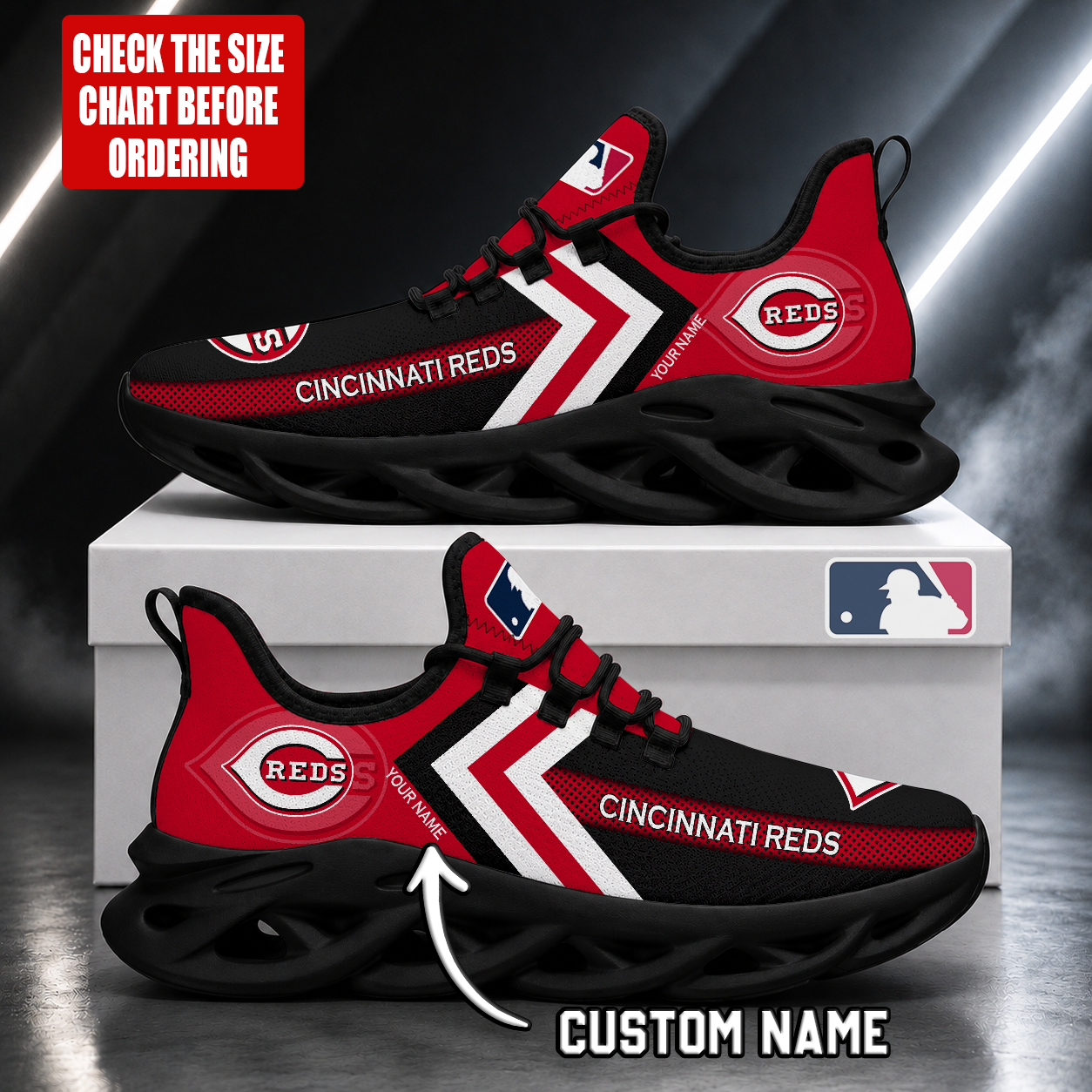 LIMITED EDITION - NEW CUSTOMIZED MLB05 CRS CINCINNATI REDS MAX SOUL SHOES