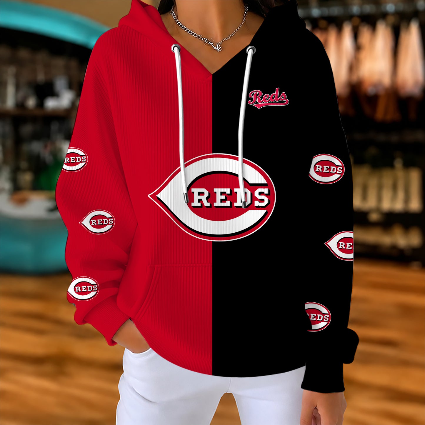 [FLASH SALE] NEW CUSTOMIZED MLB05 CRS CINCINNATI REDS RIBBED HOODIE & SWEATSHIRT