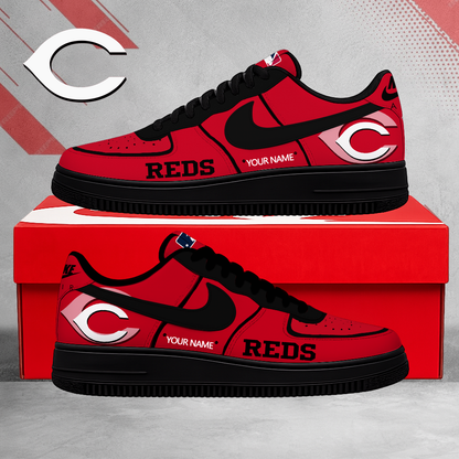 SPECIAL EDITION - NEW CUSTOMIZED MLB05 CRS CINCINNATI REDS AF1 SHOES