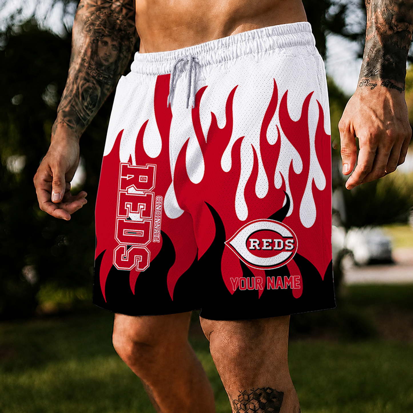 [FLASH SALE] NEW CUSTOMIZED MLB05 CRS CINCINNATI KHAKIS SHORT PANTS