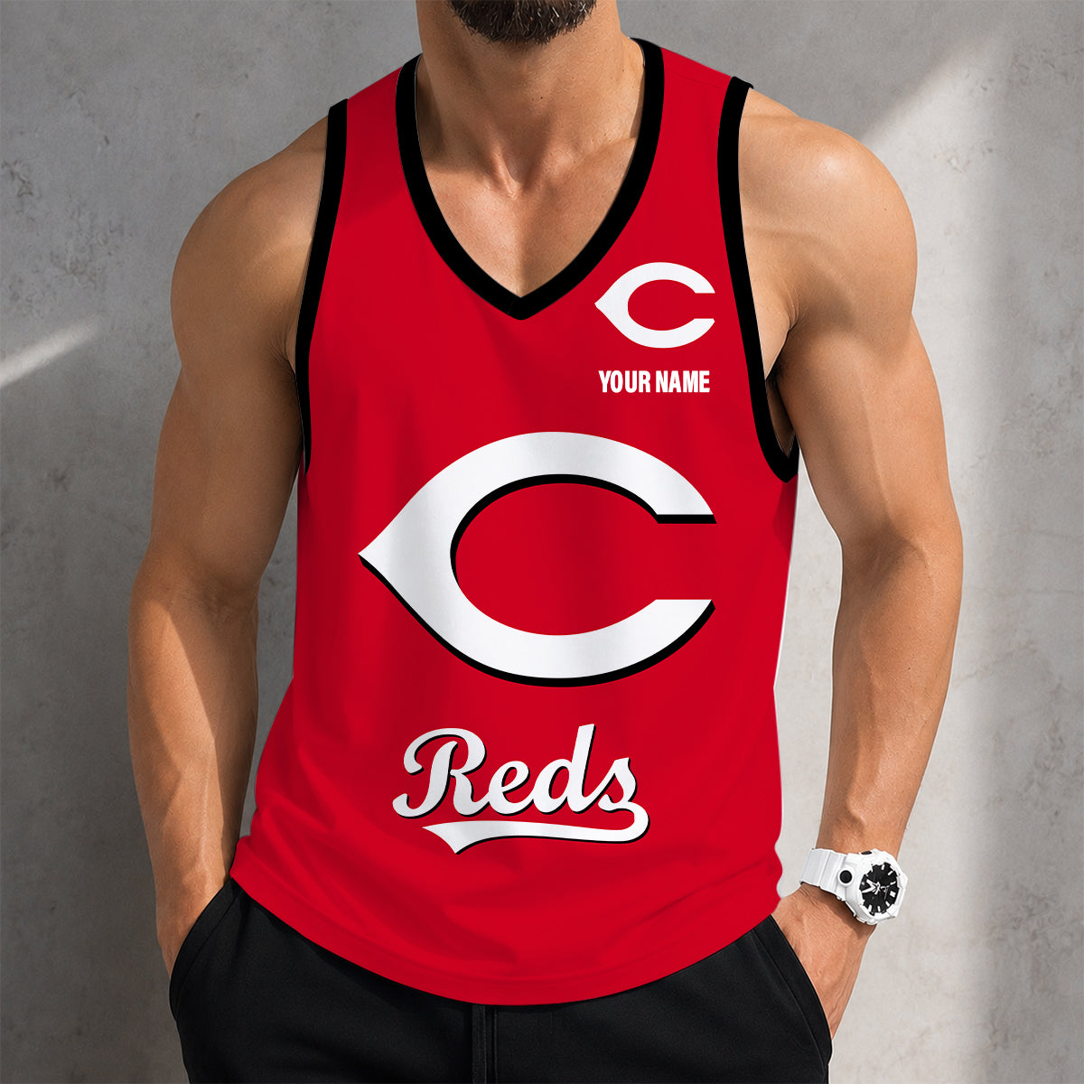 SPECIAL EDITION - NEW CUSTOMIZED MLB05 CINCINNATI REDS UNISEX TANK TOP