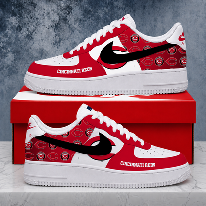 LIMITED EDITION - NEW CUSTOMIZED MLB05 CRS CINCINNATI REDS AF1 SHOES