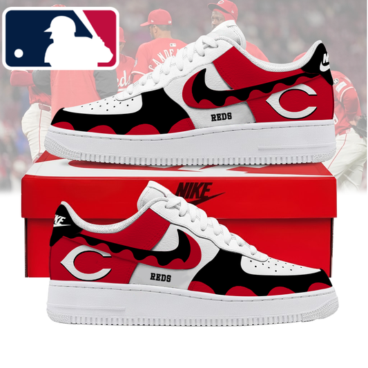 FINAL CLEARANCE - NEW CUSTOMIZED MLB05 CRS CINCINNATI REDS AF1 SHOES