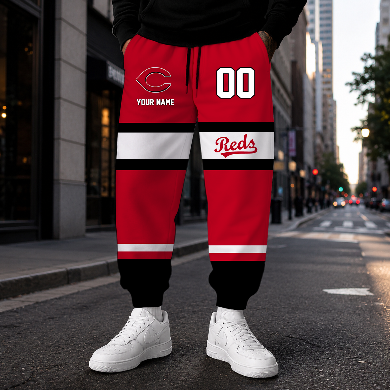 VIRAL EDITION - NEW CUSTOMIZED MLB05 CRS CINCINNATI REDS SWEATPANTS