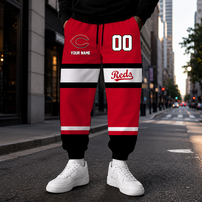 VIRAL EDITION - NEW CUSTOMIZED MLB05 CRS CINCINNATI REDS SWEATPANTS