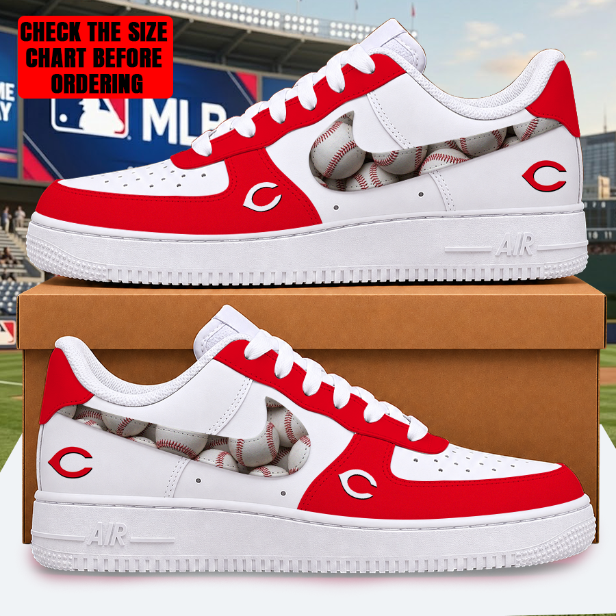 LIMITED EDITION - NEW CUSTOMIZED MLB05 CRS CINCINNATI REDS AF1 SHOES