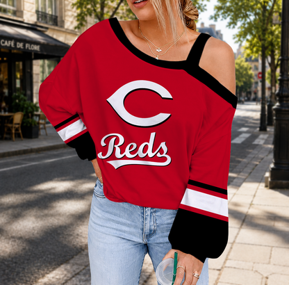 SPECIAL EDITION - NEW CUSTOMIZED MLB05 CRS CINCINNATI REDS DROP SHOULDER SWEATSHIRT
