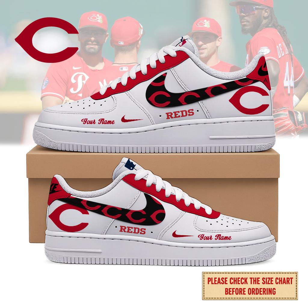 LIMITED EDITION - NEW CUSTOMIZED MLB05 CRS CINCINNATI REDS AF1 SHOES