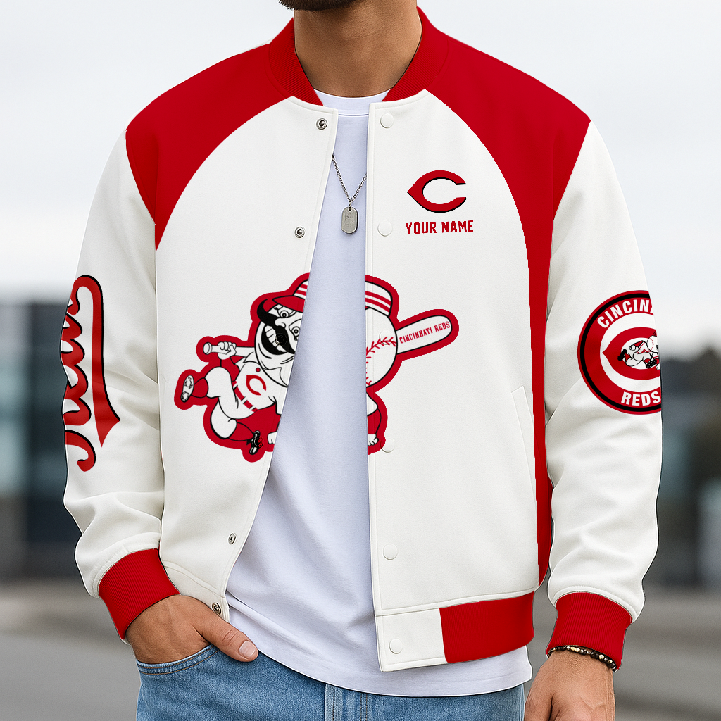 LIMITED EDITION - NEW CUSTOMIZED MLB05 CRS CINCINNATI REDS BASEBALL JACKET, SATIN VARSITY JACKET