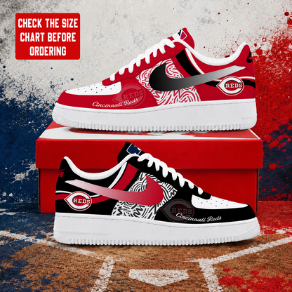 LIMITED EDITION - NEW CUSTOMIZED MLB05 CRS CINCINNATI REDS AF1 SHOES