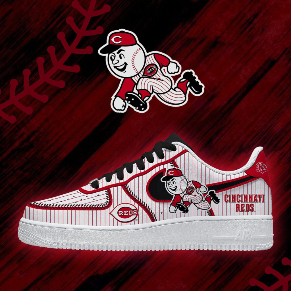 LIMITED EDITION - NEW CUSTOMIZED MLB05 CRS CINCINNATI REDS AF1 SHOES