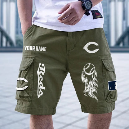 [FLASH SALE] NEW CUSTOMIZED MLB05 CRS CINCINNATI REDS MEN'S CARGO SHORTS