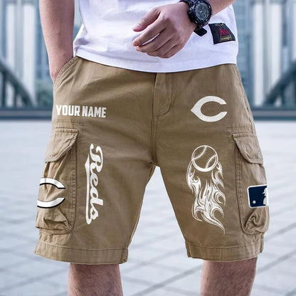 [FLASH SALE] NEW CUSTOMIZED MLB05 CRS CINCINNATI REDS MEN'S CARGO SHORTS