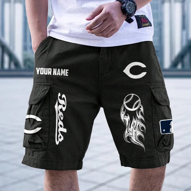 [FLASH SALE] NEW CUSTOMIZED MLB05 CRS CINCINNATI REDS MEN'S CARGO SHORTS