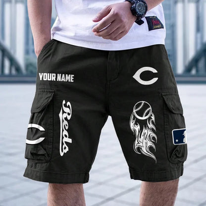 [FLASH SALE] NEW CUSTOMIZED MLB05 CRS CINCINNATI REDS MEN'S CARGO SHORTS