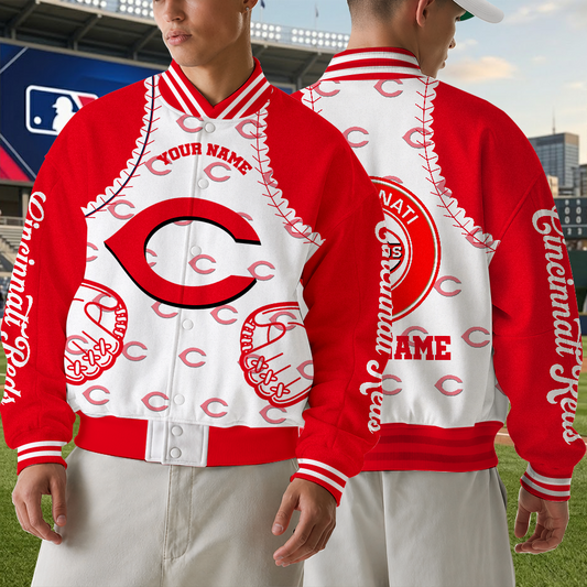 LIMITED EDITION - NEW CUSTOMIZED MLB05 CRS CINCINNATI REDS SATIN VARSITY & BASEBALL JACKET
