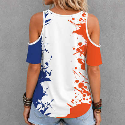 [FAN EXCLUSIVE] NEW CUSTOMIZED MLS05 FCC FC CINCINNATI CRISS CROSS V-NECK TOP