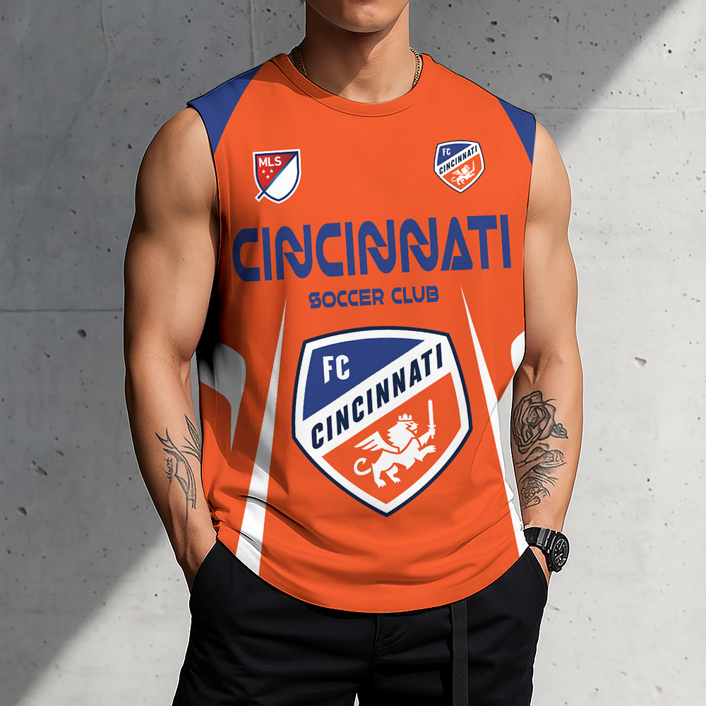 LIMITED EDITION - NEW CUSTOMIZED MLS05 FCC FC CINCINNATI TANK TOP & GYM SHIRT