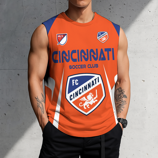 LIMITED EDITION - NEW CUSTOMIZED MLS05 FCC FC CINCINNATI TANK TOP & GYM SHIRT