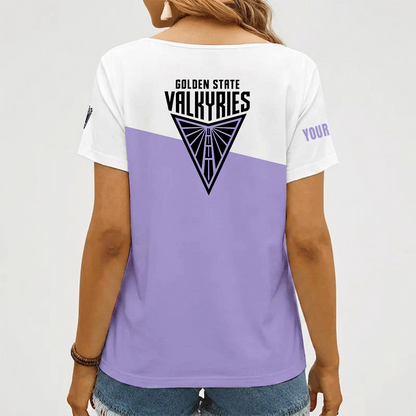[FAN FAVORITE] NEW CUSTOMIZED WNBA05 GSV GOLDEN STATE VALKYRIES V-NECK FEMALE SHIRT