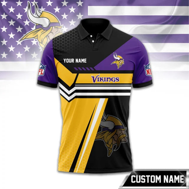 SPECIAL EDITION - NEW CUSTOMIZED NFL05 MVK MINNESOTA VIKINGS POLO SHIRT, ZIP POLO SHIRT & T-SHIRTS