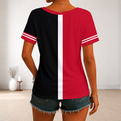 LIMITED EDITION - NEW CUSTOMIZED MLB05 CRS CINCINNATI REDS V-NECK FEMALE SHIRT