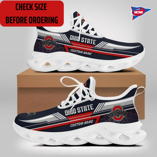 ELITE EDITION - NEW CUSTOMIZED NCAA FBS05 OSB OHIO STATE BUCKEYES CLUNKY SNEAKERS
