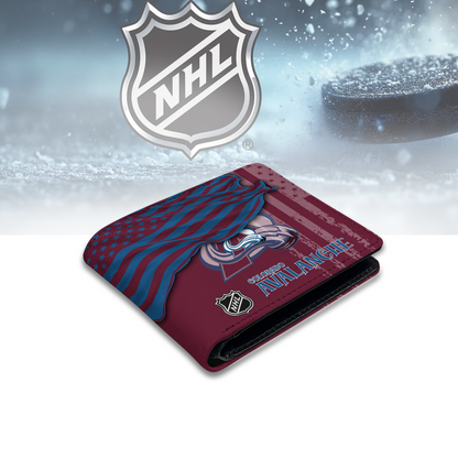 [SUPER SALE ] NEW CUSTOMIZED NHL05 CAL COLORADO AVALANCHE LEATHER WALLET