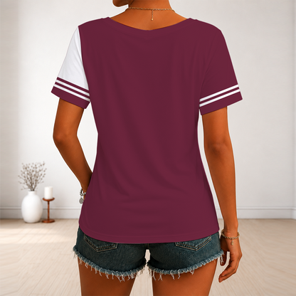 [SUPER SALE] NEW CUSTOMIZED NHL05 CAL COLORADO AVALANCHE V-NECK FEMALE SHIRT