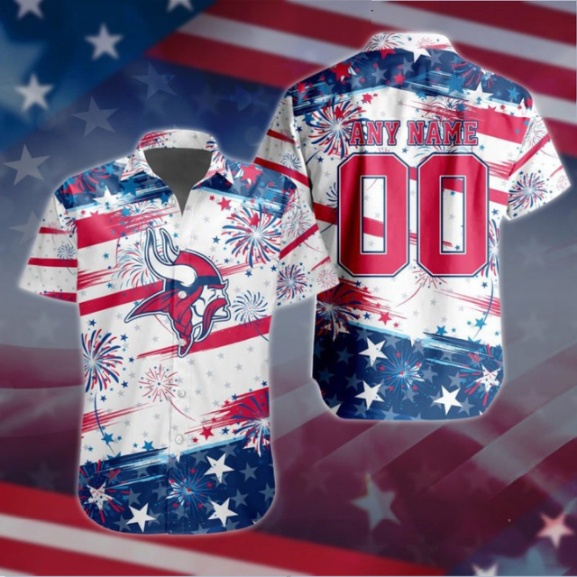 VIRAL EDITION - NEW CUSTOMIZED NFL05 MVK MINNESOTA VIKINGS PATRIOTIC USA HAWAIIAN SHIRT