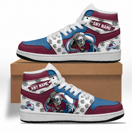 VIRAL EDITION - NEW CUSTOMIZED NHL05 CAL COLORADO AVALANCHE AIR JORDAN SNEAKERS
