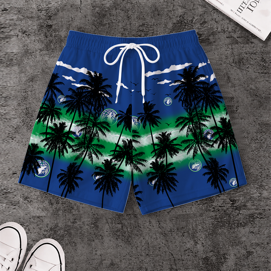 LIMITED EDITION - NEW CUSTOMIZED NBA05 MTW MINNESOTA TIMBERWOLVES SHORT PANTS