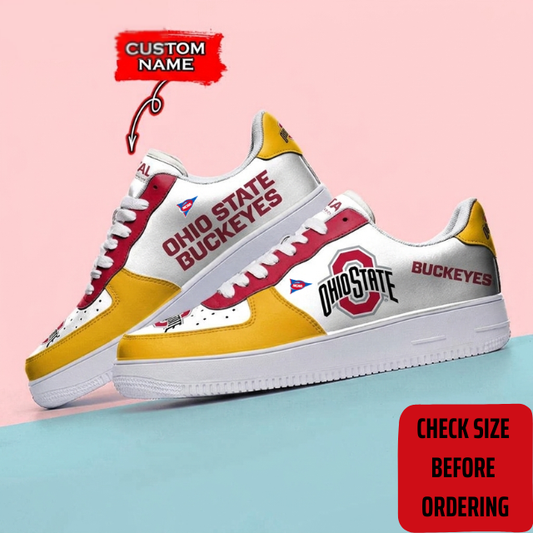 ELITE EDITION - NEW CUSTOMIZED NCAA FBS05 OSB OHIO STATE BUCKEYES AF1 SHOES