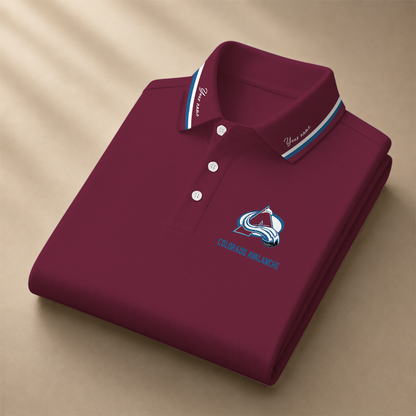 [SUPER SALE] NEW CUSTOMIZED NHL05 CAL COLORADO AVALANCHE POLO SHIRT