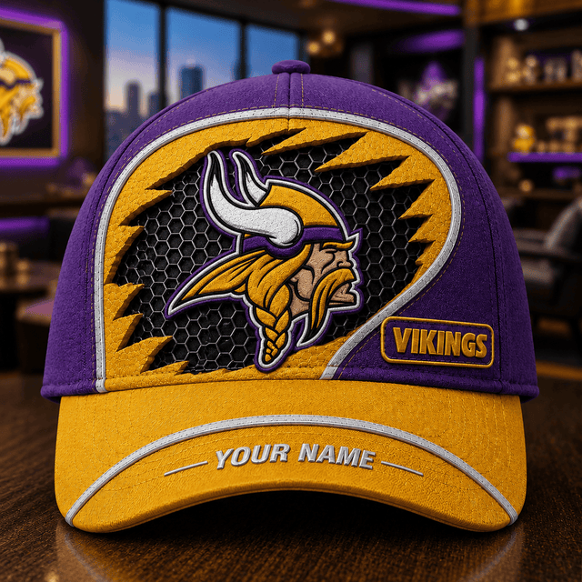 SPECIAL EDITION - NEW CUSTOMIZED NFL05 MVK MINNESOTA VIKINGS CLASSIC CAP