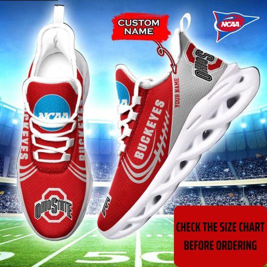 ELITE EDITION - NEW CUSTOMIZED NCAA FBS05 OSB OHIO STATE BUCKEYES CLUNKY SNEAKERS