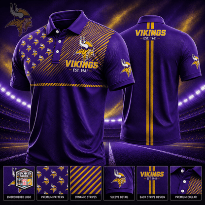 VIRAL EDITION - NEW CUSTOMIZED NFL05 MVK MINNESOTA VIKINGS POLO SHIRT, ZIP POLO SHIRT & T-SHIRTS