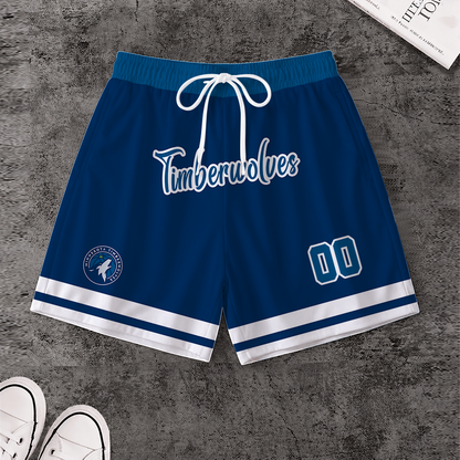 LIMITED EDITION - NEW CUSTOMIZED NBA05 MTW MINNESOTA TIMBERWOLVES SHORT PANTS