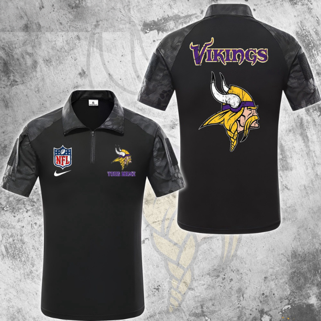 ELITE EDITION - NEW CUSTOMIZED NFL05 MVK MINNESOTA VIKINGS POLO SHIRT, ZIP POLO SHIRT & T-SHIRTS