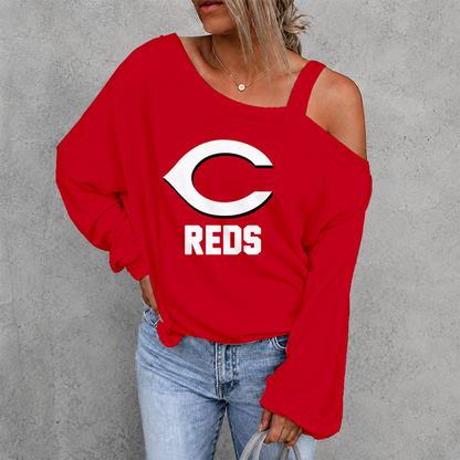 [FLASH SALE] NEW CUSTOMIZED MLB05 CRS CINCINNATI REDS DROP SHOULDER SWEATSHIRT