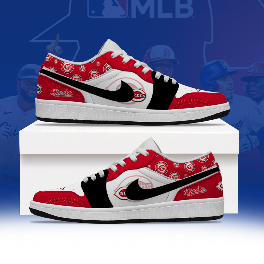 LIMITED EDITION - NEW CUSTOMIZED MLB05 CRS CINCINNATI REDS AIR JORDAN LOW SHOES