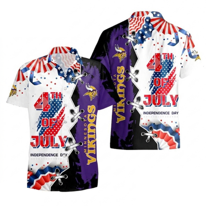 MEGA SALE - NEW CUSTOMIZED NFL05 MVK MINNESOTA VIKINGS INDEPENDENCE DAY HAWAIIAN SHIRT