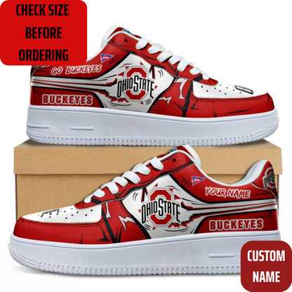 VIRAL EDITION - NEW CUSTOMIZED NCAA FBS05 OSB OHIO STATE BUCKEYES AF1 SHOES