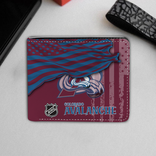 [SUPER SALE ] NEW CUSTOMIZED NHL05 CAL COLORADO AVALANCHE LEATHER WALLET
