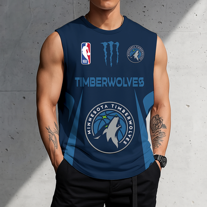 LIMITED EDITION - NEW CUSTOMIZED NBA05 MTW MINNESOTA TIMBERWOLVES MEN'S GYM SHIRT