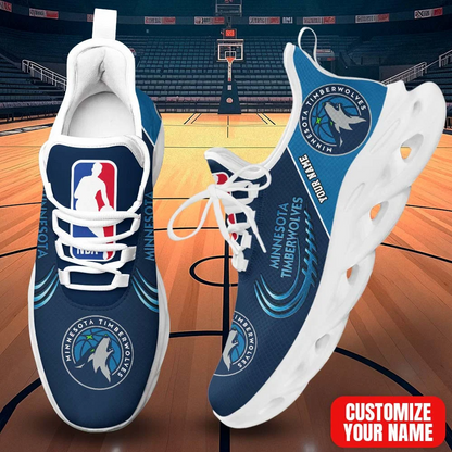 LIMITED EDITION - NEW CUSTOMIZED NBA05 MTW MINNESOTA TIMBERWOLVES PREMIUM CLUNKY SNEAKERS
