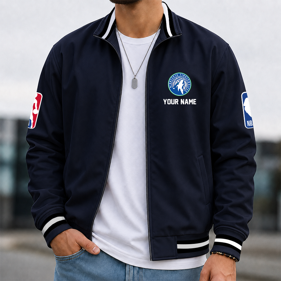 [HOT DEAL] NEW CUSTOMIZED NBA05 MTW MINNESOTA TIMBERWOLVES MULTICOLOR MEN'S CASUAL JACKET